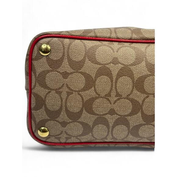 Coach Peyton Signature Cora Dome Coated Canvas Satchel Bag - Picture 14 of 16